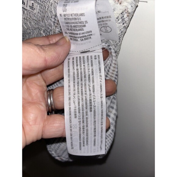 Abercrombie Fitch Women Sleeveless Lace Trim Cami Tank Top S Adjust Straps Plaid - Picture 5 of 9